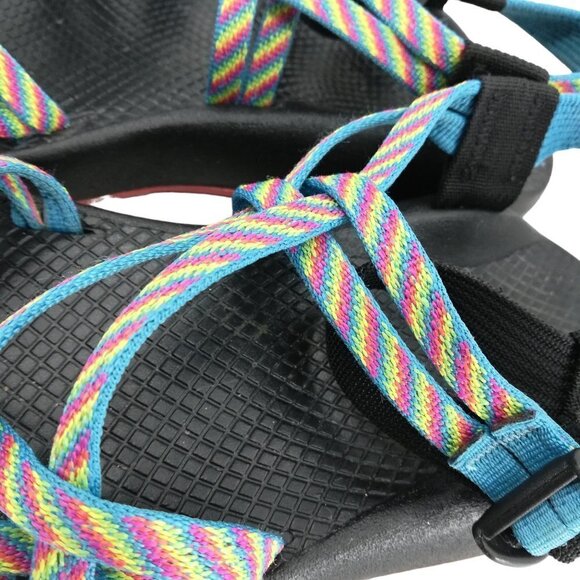 Chaco ZX/2 Rainbow Braided Sandals Size 8 Rainbow Vibram Fiesta Toe Loop Hiking - Picture 5 of 13